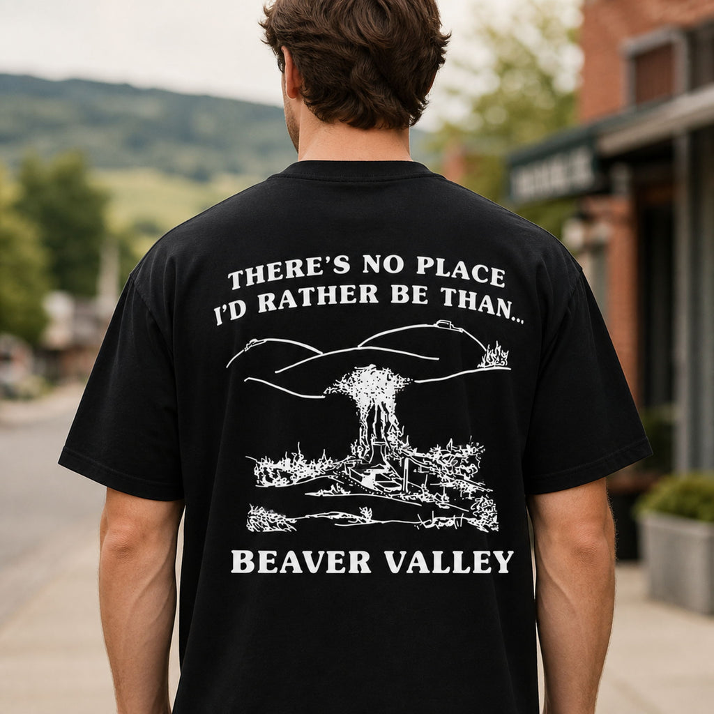 Beaver Valley hometown pride graphic tee black back print male model