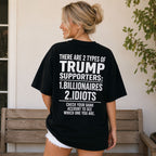 There Are 2 Types of Trump Supporters political satire graphic tee black back print lifestyle model