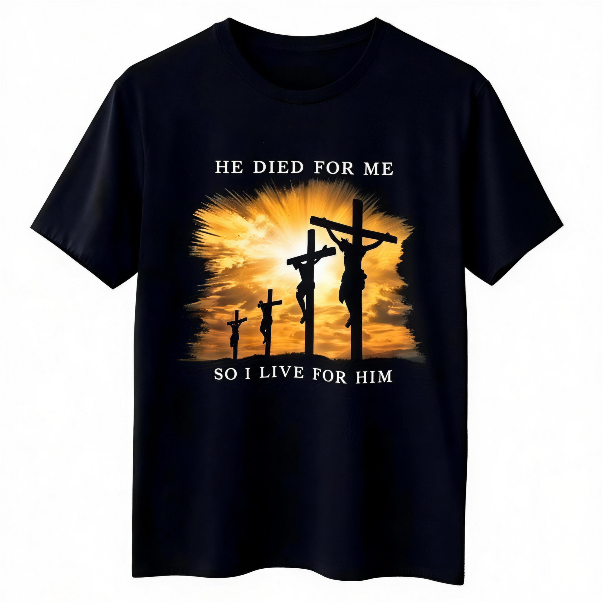 He Died For Me So I Live For Him camiseta gráfica vintage de fe