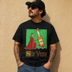 Sir Veza medieval beer knight graphic tee black front print outdoor male model