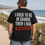 I Used To Be In Charge funny grandpa graphic tee black back print male model