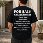 For Sale Vintage Husband funny graphic tee black back print male model