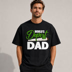 World's Dopest Dad cannabis Father's Day graphic tee black front print model
