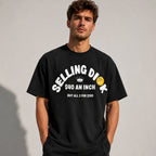 Selling Dick $40 An Inch funny graphic tee black front print model