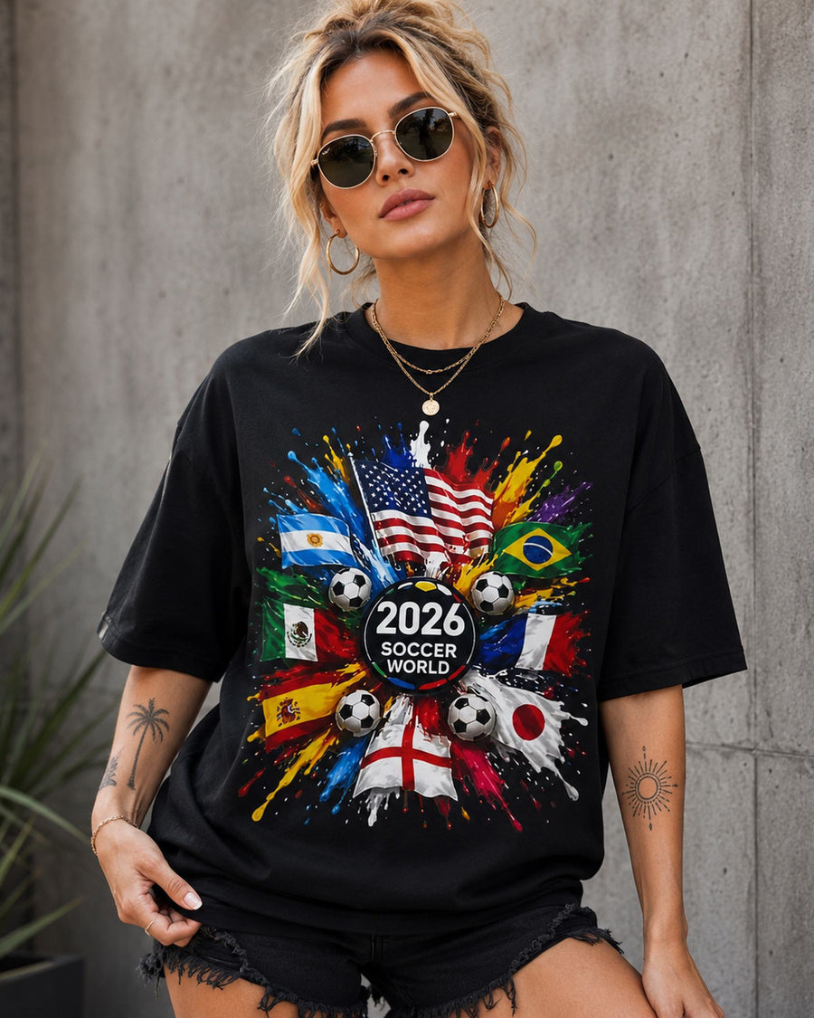 T-shirt graphique fan de soccer 2026 Soccer World
