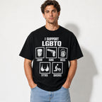 I Support LGBTQ Funny Graphic Tee front print product photo 01 | Diya Glow