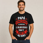 Papa Ya Nos Tienes Spanish dad gift graphic tee black front model