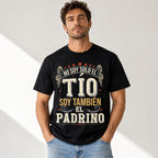 No Soy Solo El Tio Soy Tambien El Padrino Spanish godfather graphic tee black front model