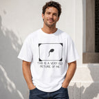 This Is a Very Old Picture of Me funny graphic tee white male model in sunlit urban setting