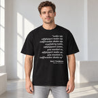 Black tee front on an adult male model with Wake Up scrambled text and Serj Tankian attribution