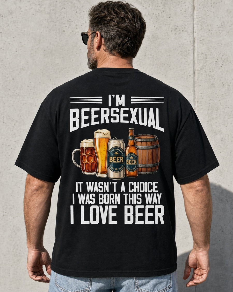 I'm Beersexual Funny Beer Lover Back Print Tee
