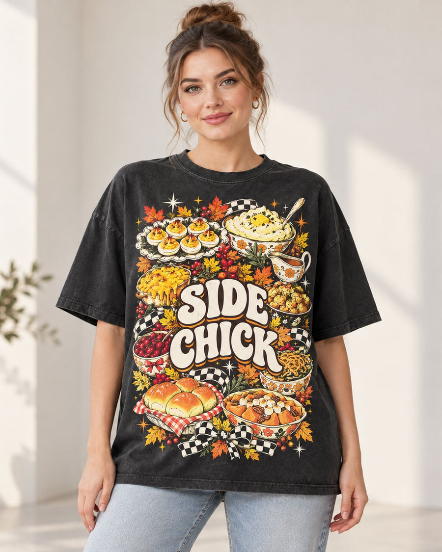 Side Chick Thanksgiving Sides Collage Graphic Tee