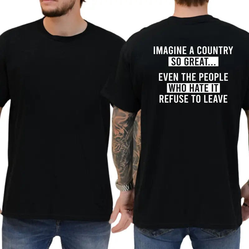 Imagine A Country So Great Patriotic Graphic Tee | 01