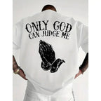 Only God Can Judge Me Oversized Faith Graphic Tee front print product photo 01 | Diya Glow