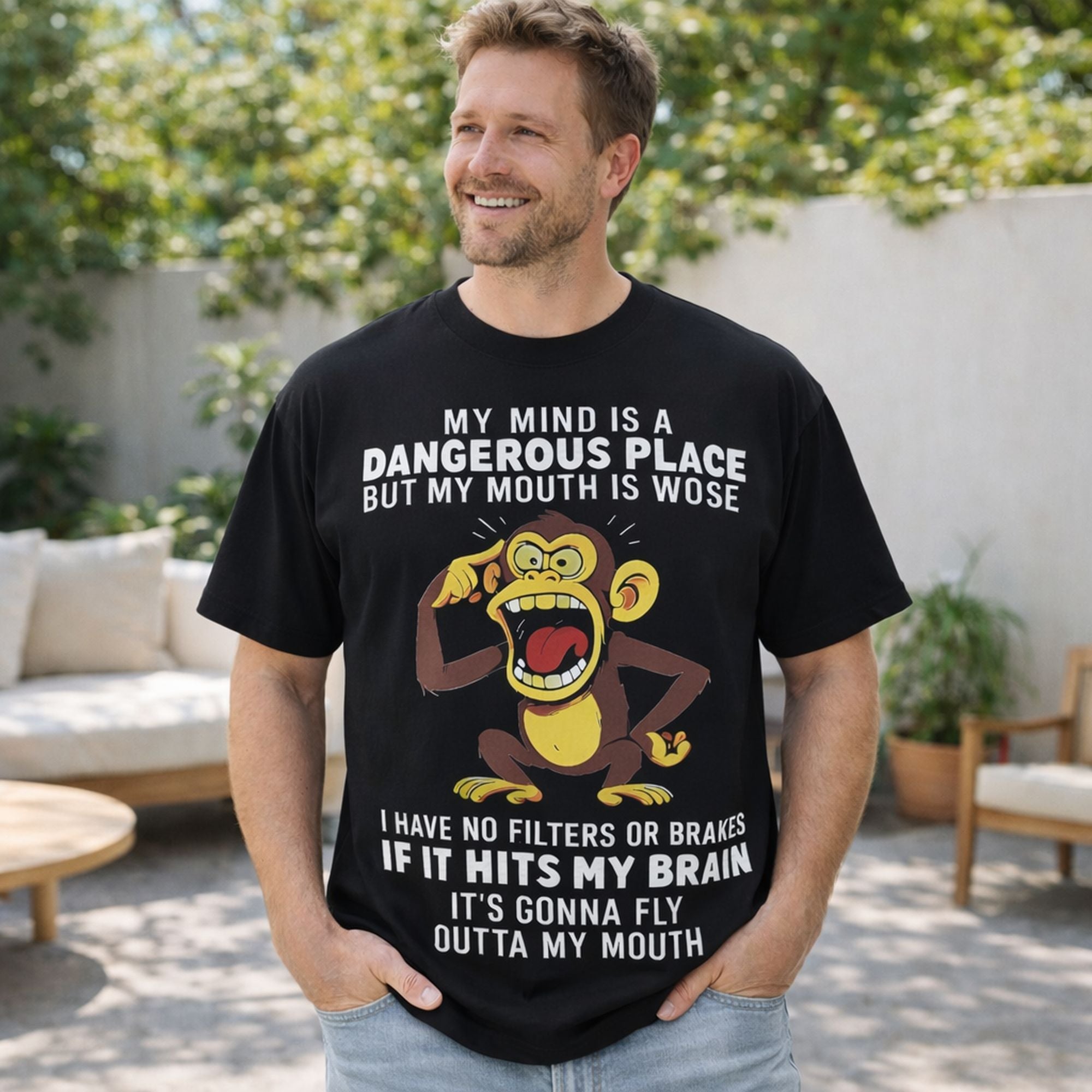 My Mind Is A Dangerous Place Funny Graphic Tee | 02