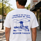 Beaver Valley hometown pride graphic tee white back print male model