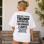 There Are 2 Types of Trump Supporters political satire graphic tee white back print lifestyle model