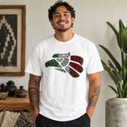 Mexican Eagle Heritage graphic tee white front print model
