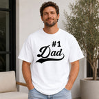 #1 Dad Father's Day graphic tee white front print model