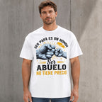 Papa Abuelo Fist Bump Spanish gift graphic tee white front print model