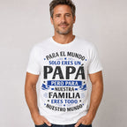 Para El Mundo Papa Spanish Father's Day graphic tee white front model
