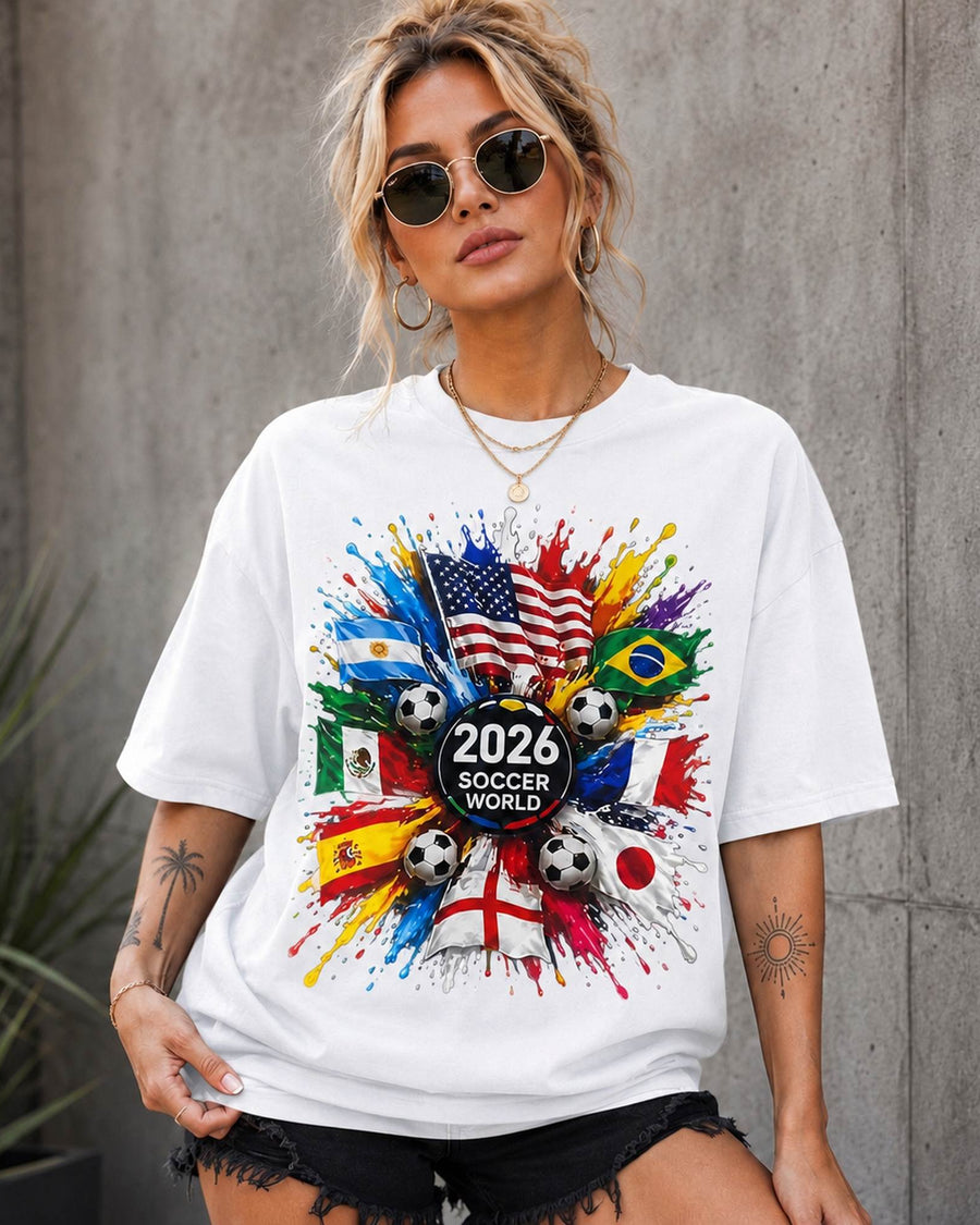T-shirt graphique fan de soccer 2026 Soccer World