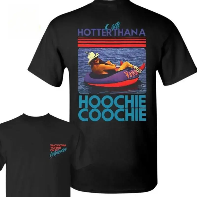 Hotter Than A Hoochie Coochie Vintage Country Graphic Tee front print product photo 02 | Diya Glow