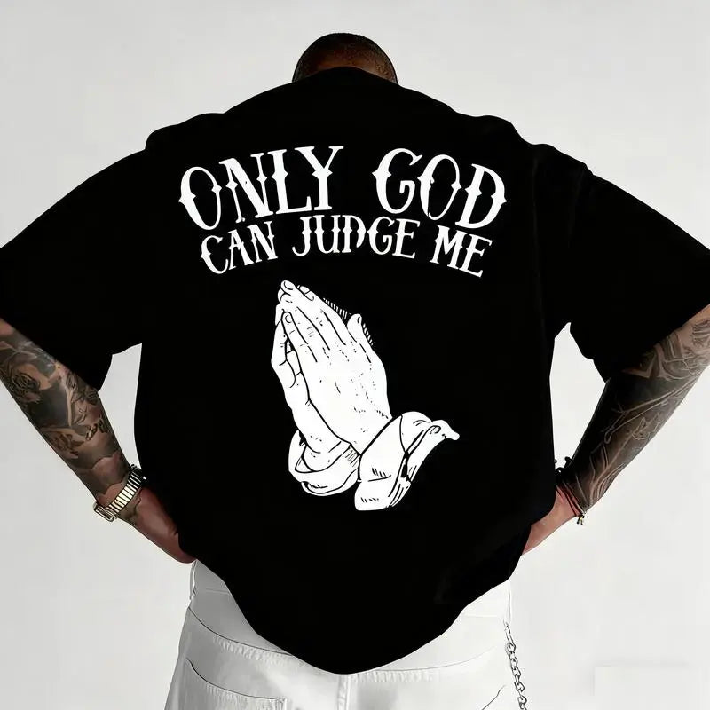 Only God Can Judge Me Oversized Faith Graphic Tee front print product photo 02 | Diya Glow