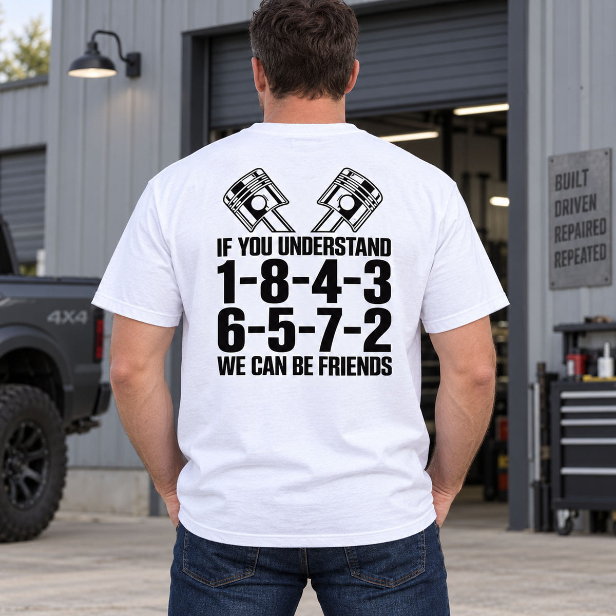 If You Understand 18436572 piston code white T-shirt back adult model photo