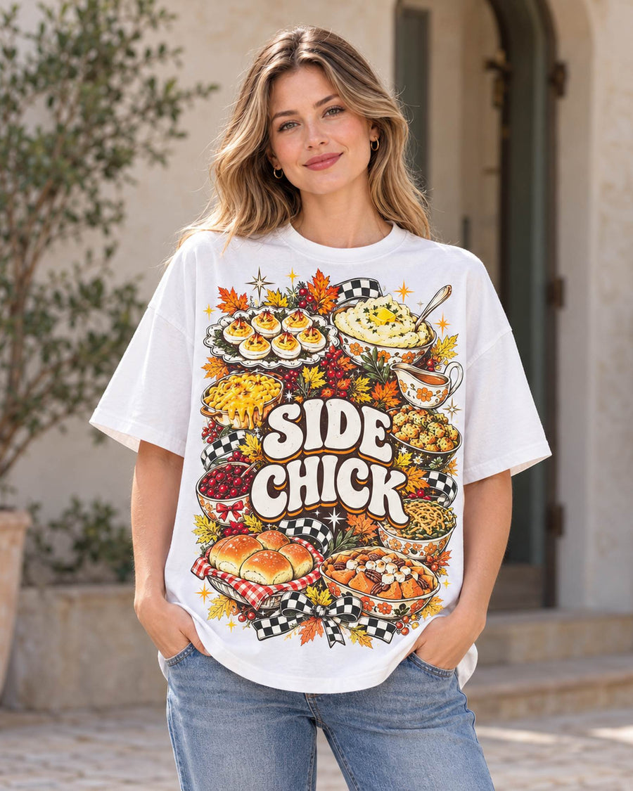 Side Chick Thanksgiving Sides Collage Graphic Tee