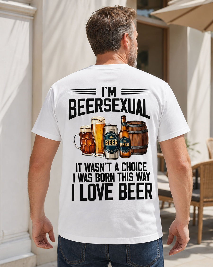 I'm Beersexual Funny Beer Lover Back Print Tee