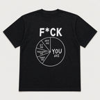 F*CK pie chart funny graphic tee black front flat lay