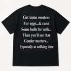 Get Some Roosters And Bulls funny country graphic tee black back print flat lay