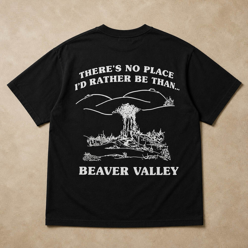 Beaver Valley hometown pride graphic tee black back flat lay