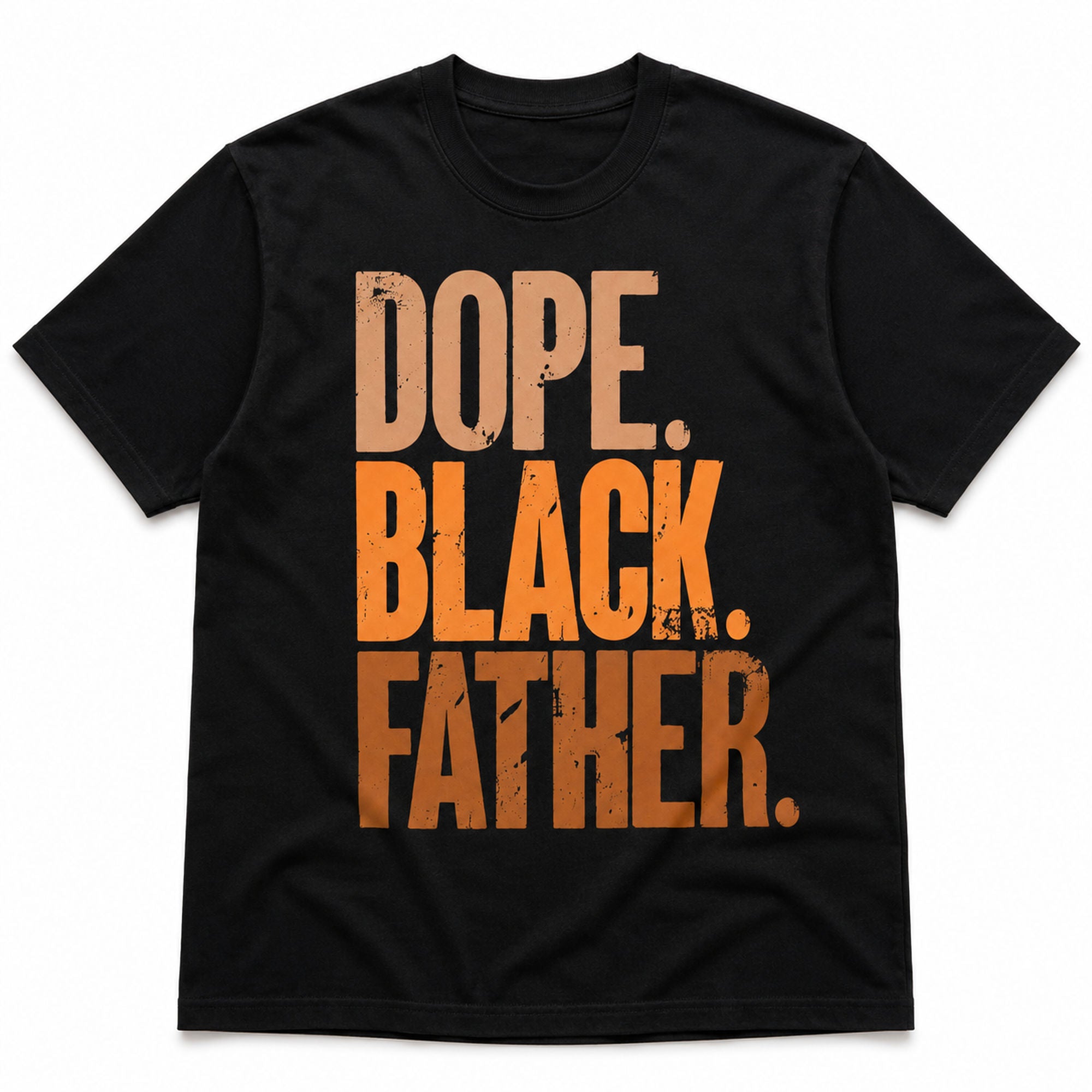 Dope Black Father statement graphic tee black front flat lay