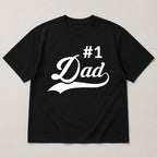 #1 Dad Father's Day graphic tee black front flat lay