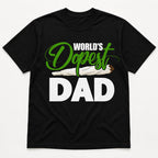 World's Dopest Dad cannabis Father's Day graphic tee black front flat lay