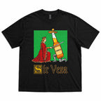 Sir Veza medieval beer knight graphic tee black front print flat lay