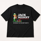 Jack Mehoff Landscaping funny lawn care graphic tee black front flat lay