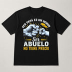 Papa Abuelo Fist Bump Spanish gift graphic tee black front flat lay