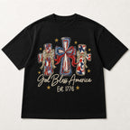 God Bless America EST. 1776 Patriotic Graphic Tee front print product photo 03 | Diya Glow