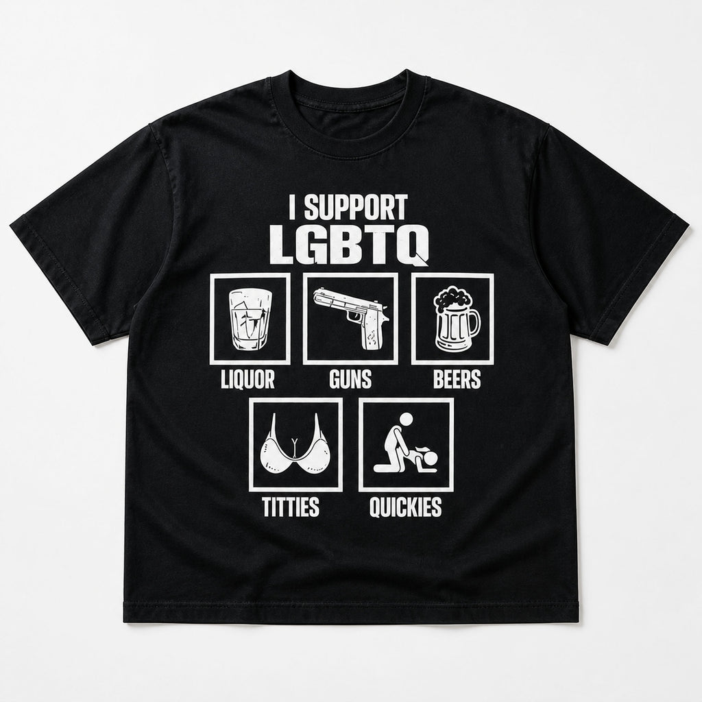 I Support LGBTQ Funny Graphic Tee front print product photo 03 | Diya Glow