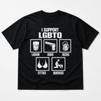 I Support LGBTQ Funny Graphic Tee front print product photo 03 | Diya Glow