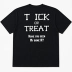 Tick or Treat Bone R Halloween black T-shirt genuine back flat-lay