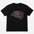 Mexican Eagle Heritage graphic tee black front print flat lay