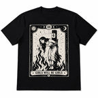 Girls Will Be Girls feminist witch tarot graphic tee black front print flat lay