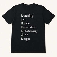 Liberal Acrostic black graphic tee