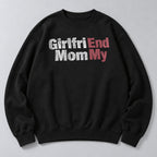 Girlfri End Mom My Wordplay Graphic Sweatshirt and Tee black front print flat lay