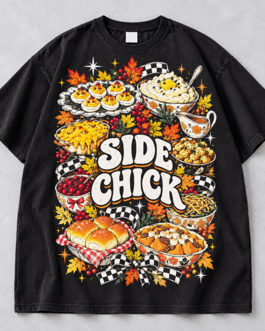 Side Chick Thanksgiving Sides Collage Graphic Tee