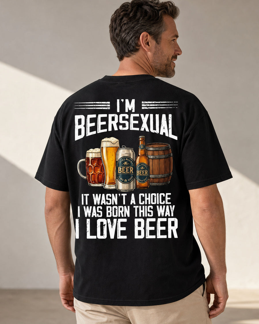 I'm Beersexual Funny Beer Lover Back Print Tee